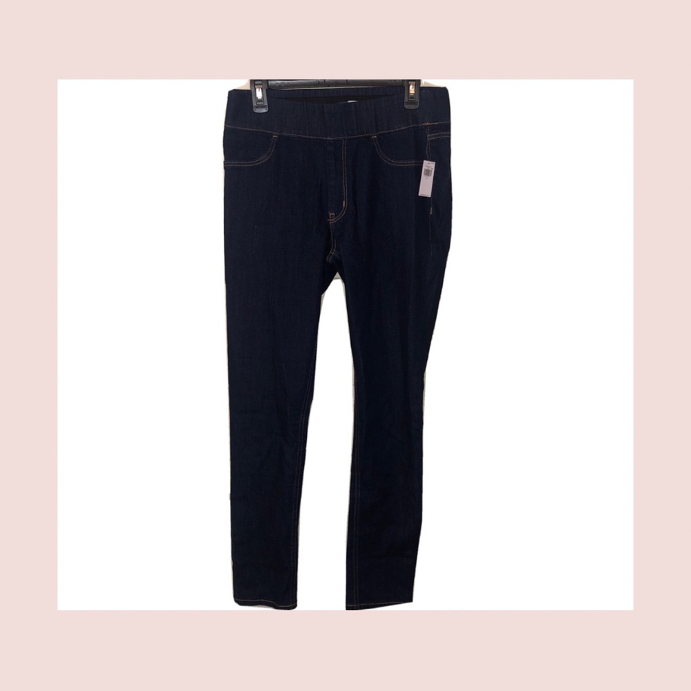 Dark Blue Jeggings | High-waisted